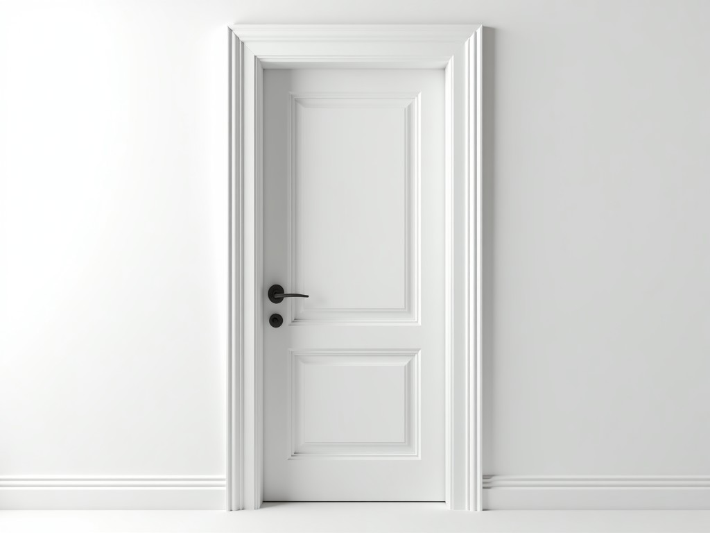 B2B White Painted Interior Door With Frame